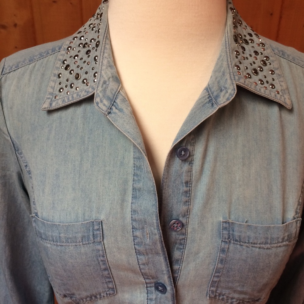 Vintage Style&Co Chambray Rhinestone… - Picture 2 of 8